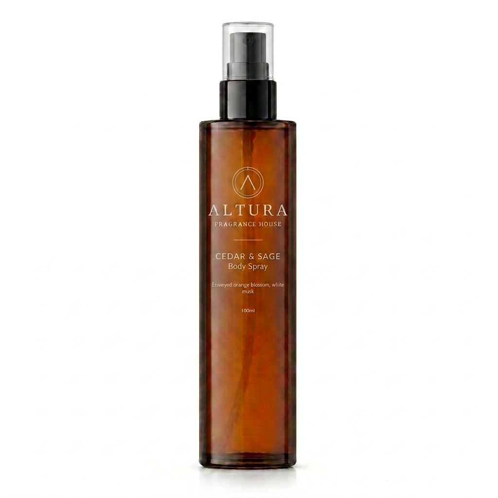 Cedar & Sage body spray bottle
