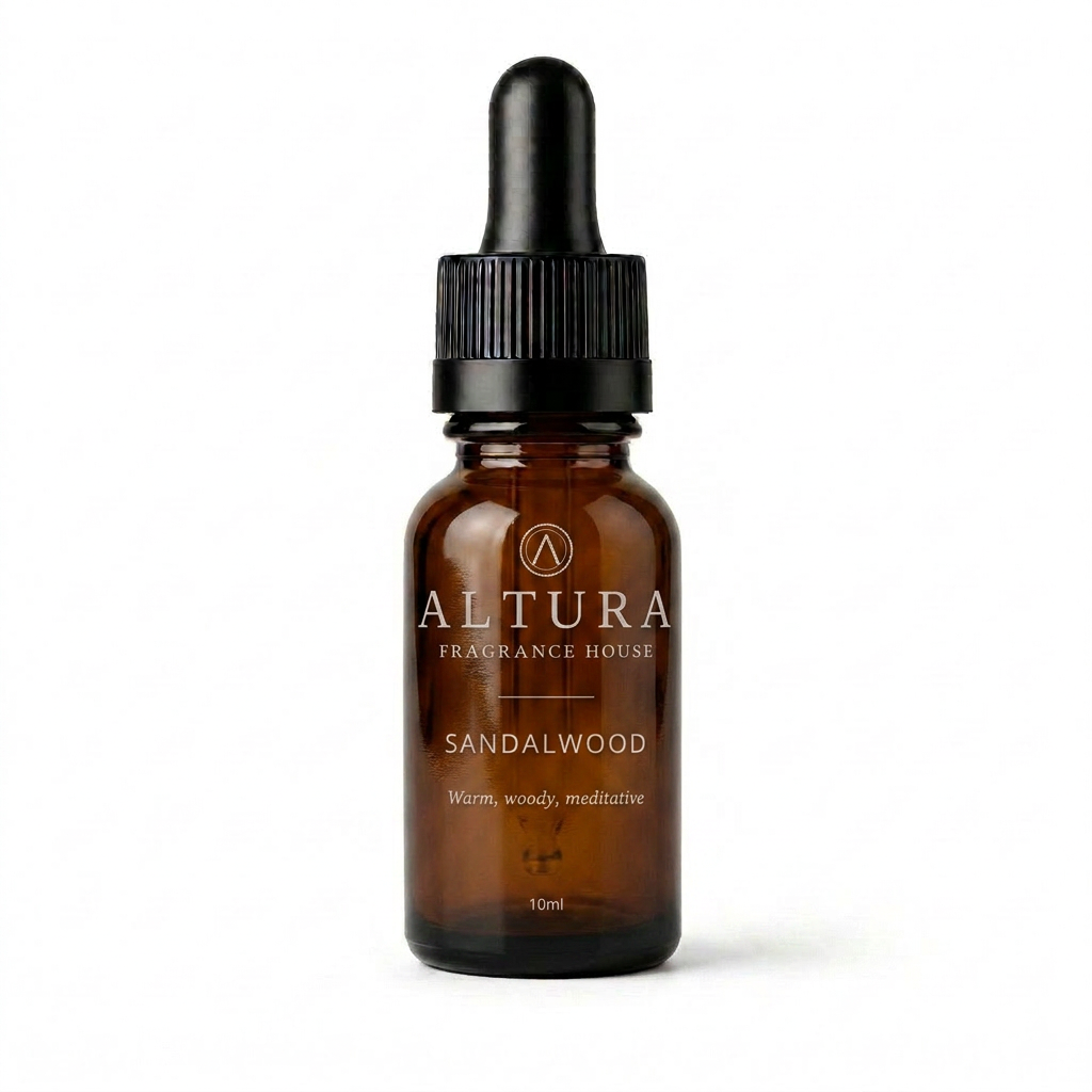 Sandalwood essential oil bottle