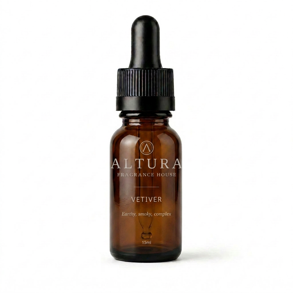 Vetiver essential oil bottle