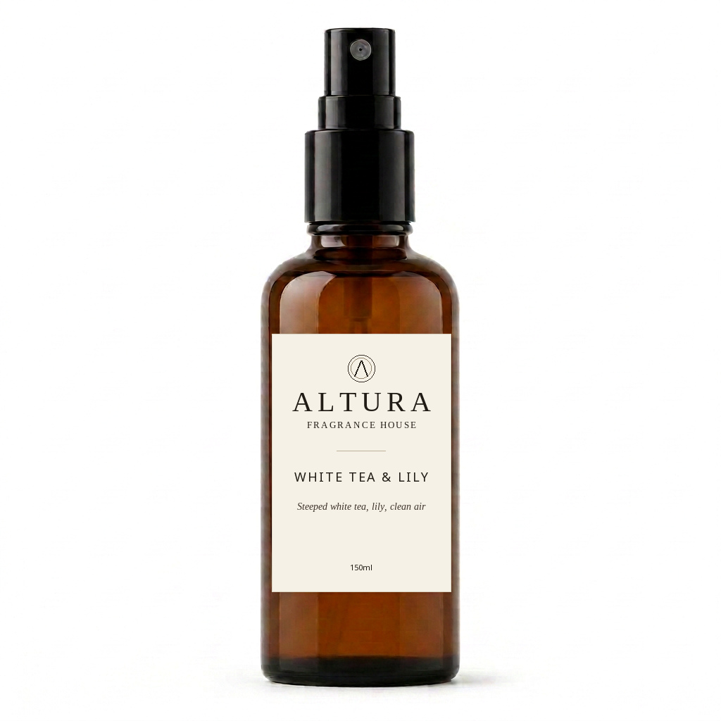 White Tea & Lily linen spray bottle