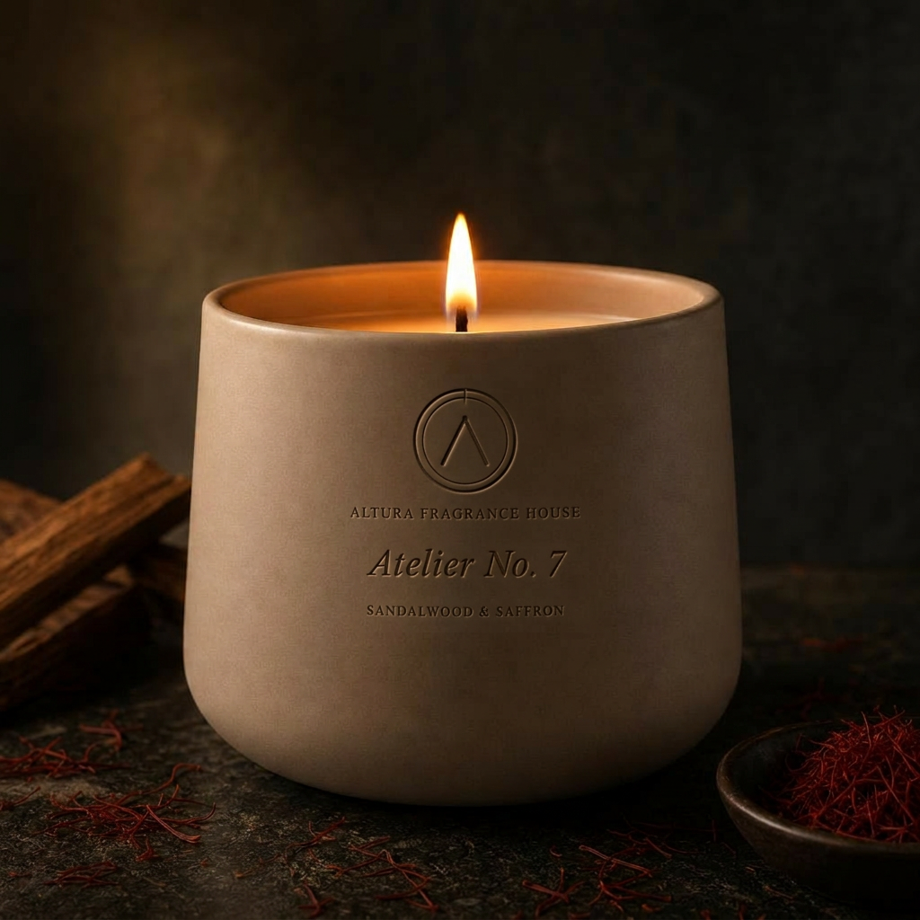 Atelier No. 7 Sandalwood & Saffron palm wax candle