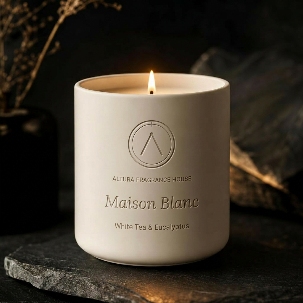 Maison Blanc White Tea & Eucalyptus palm wax candle