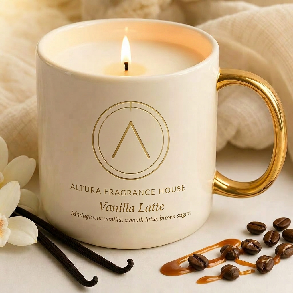 Vanilla Latte Vanilla & Coffee palm wax candle