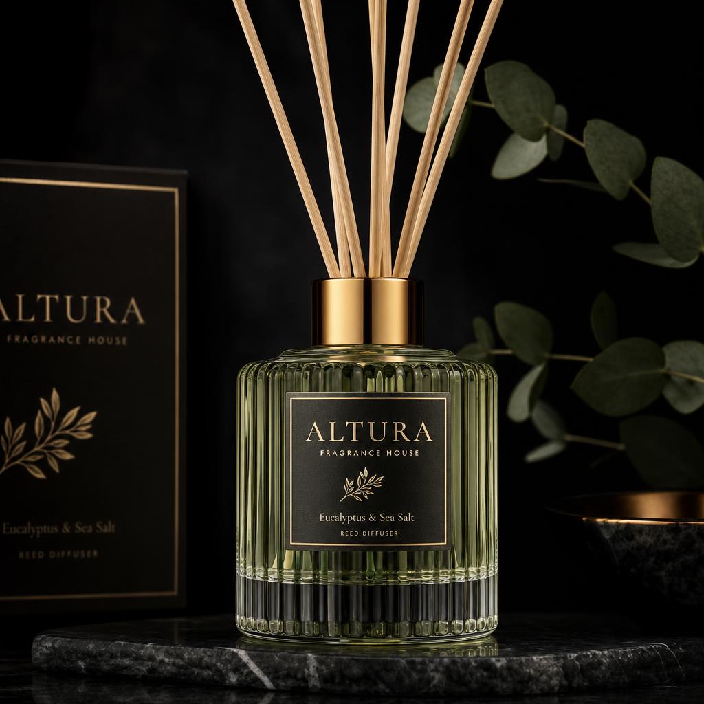 Eucalyptus & Sea Salt reed diffuser bottle
