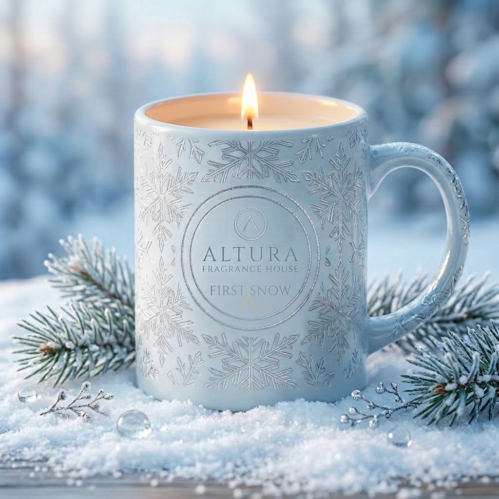 First Snow candle mug