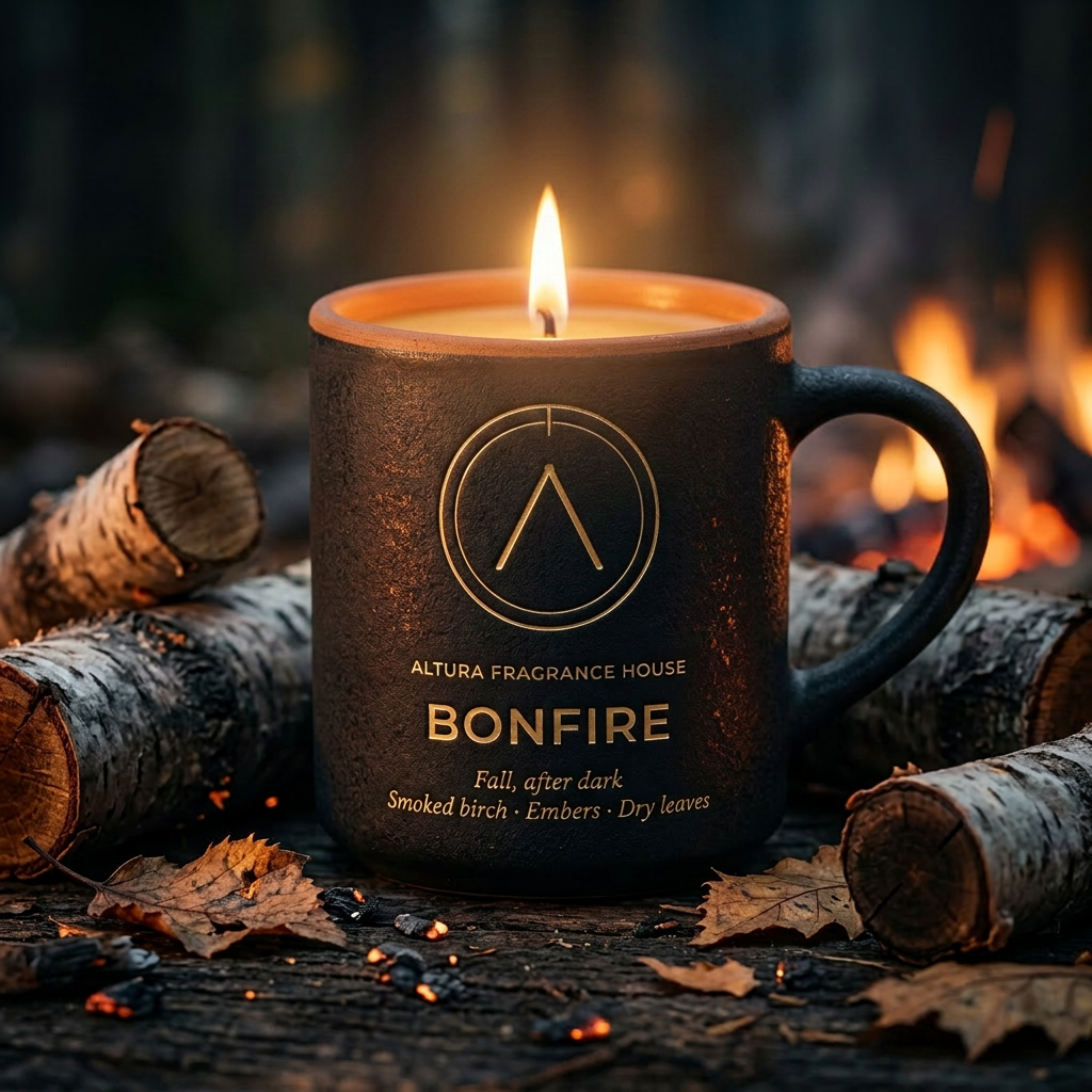 Bonfire candle mug