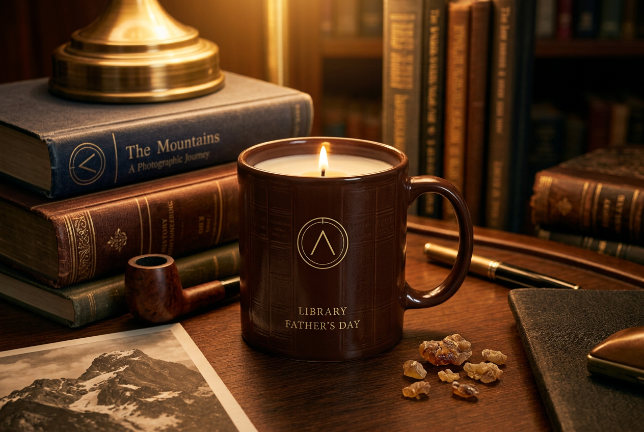 Library candle mug