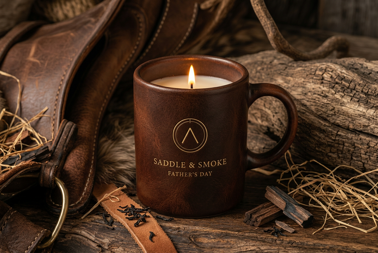 Saddle & Smoke candle mug