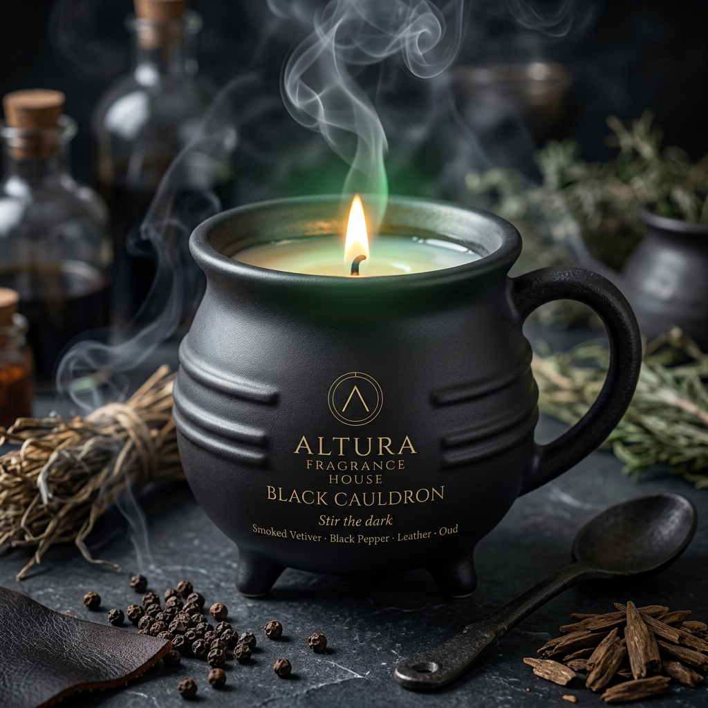 Black Cauldron candle mug