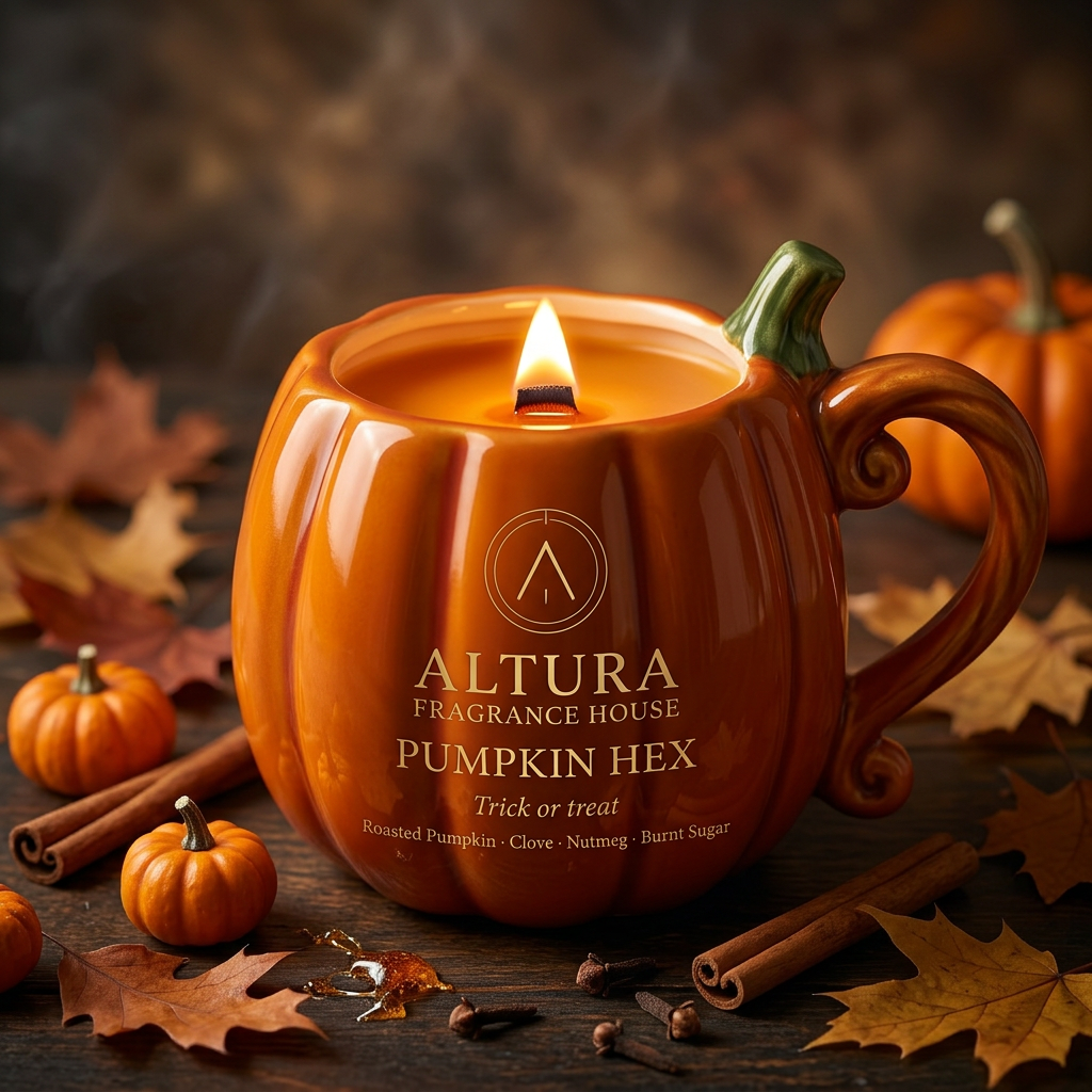 Pumpkin Hex candle mug