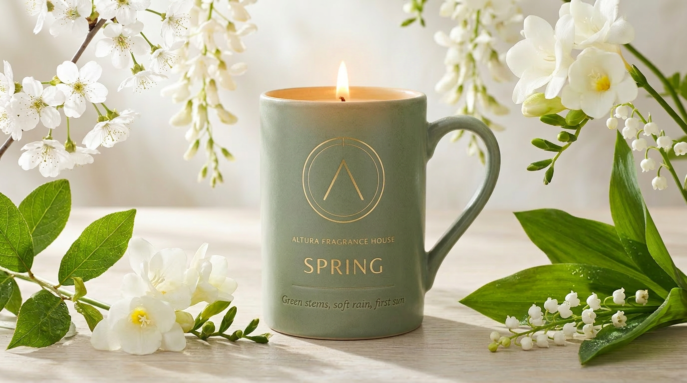 Spring seasonal candle mug by Altura Fragrance House