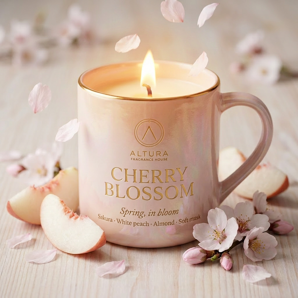Cherry Blossom candle mug