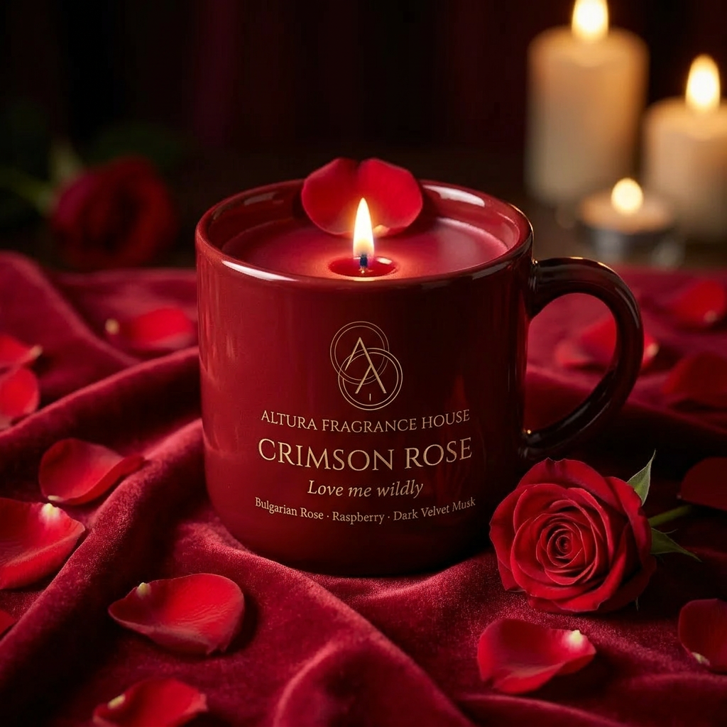 Crimson Rose candle mug