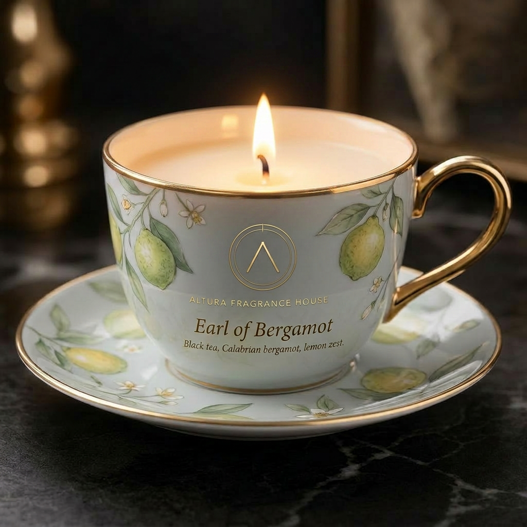 Earl of Bergamot Earl Grey palm wax candle