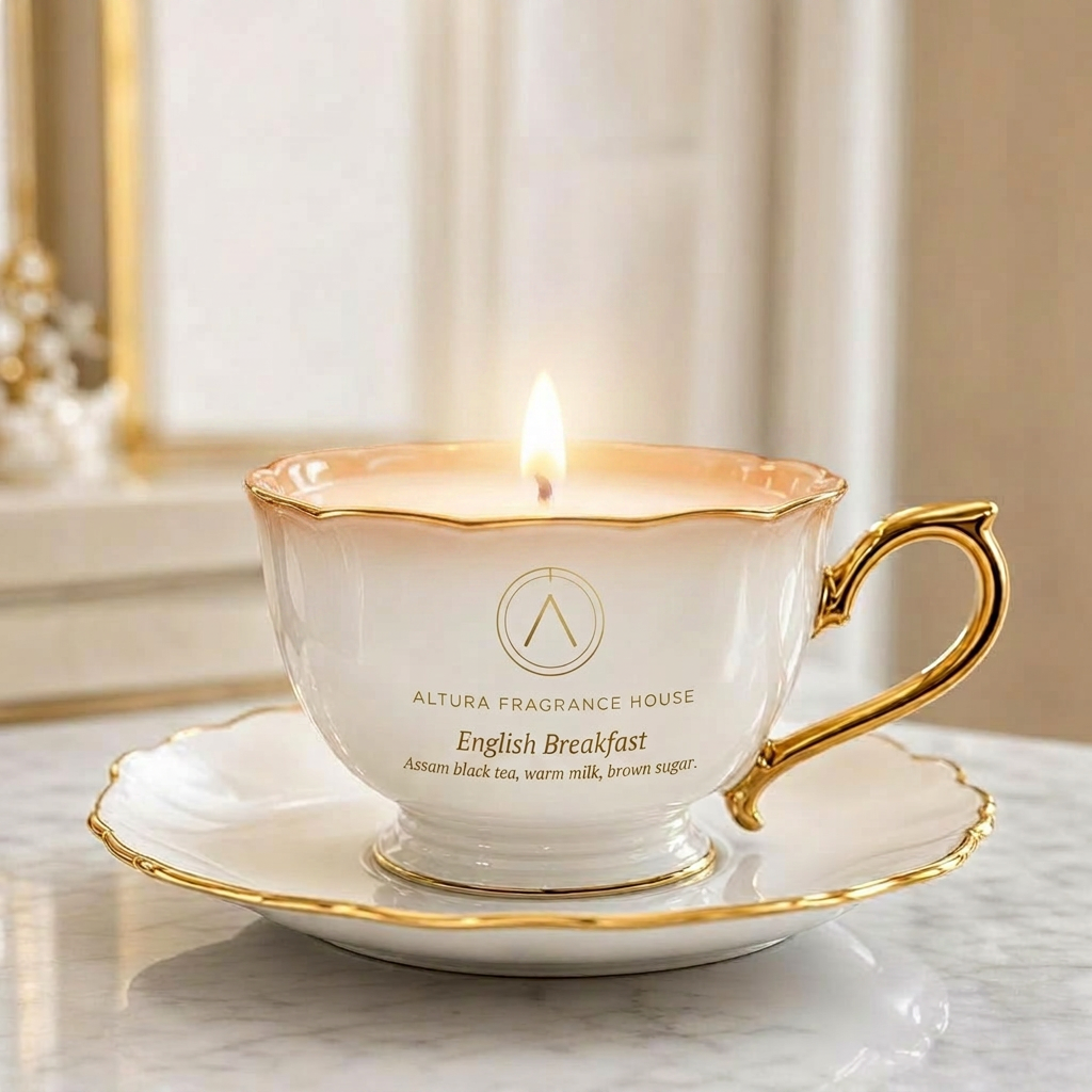 English Breakfast Black Tea & Milk palm wax candle